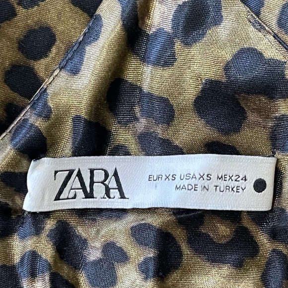 Zara Leopard  Print Satin Mini Slip Dress NWOT - Picture 7 of 7